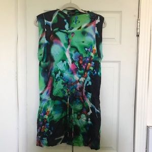 Real silk asymmetric dress